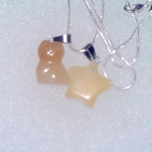 Boho Hippie Agate Cat and Aventurine Star Silver 18” Neck…